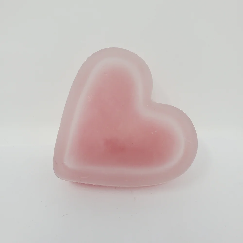 Frosted Red Heart Shaped Candle